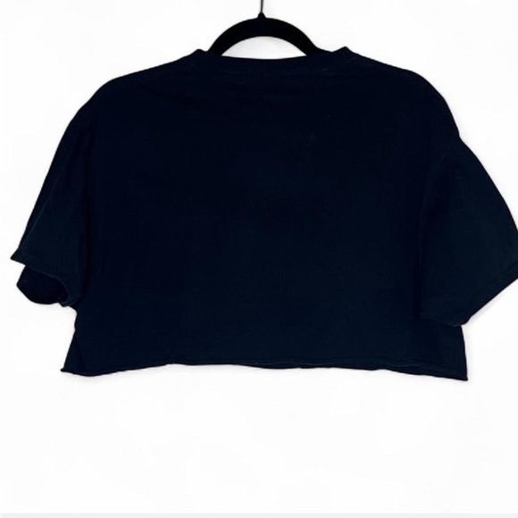 Retro Pac-Man Cropped Tee Black Gildan L 100% Cotton Gamer Graphic Shirt - Picture 5 of 5